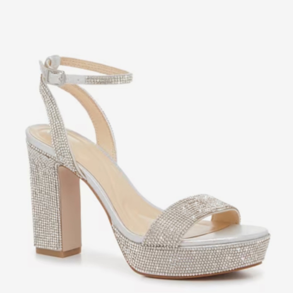 Silver metallic heels